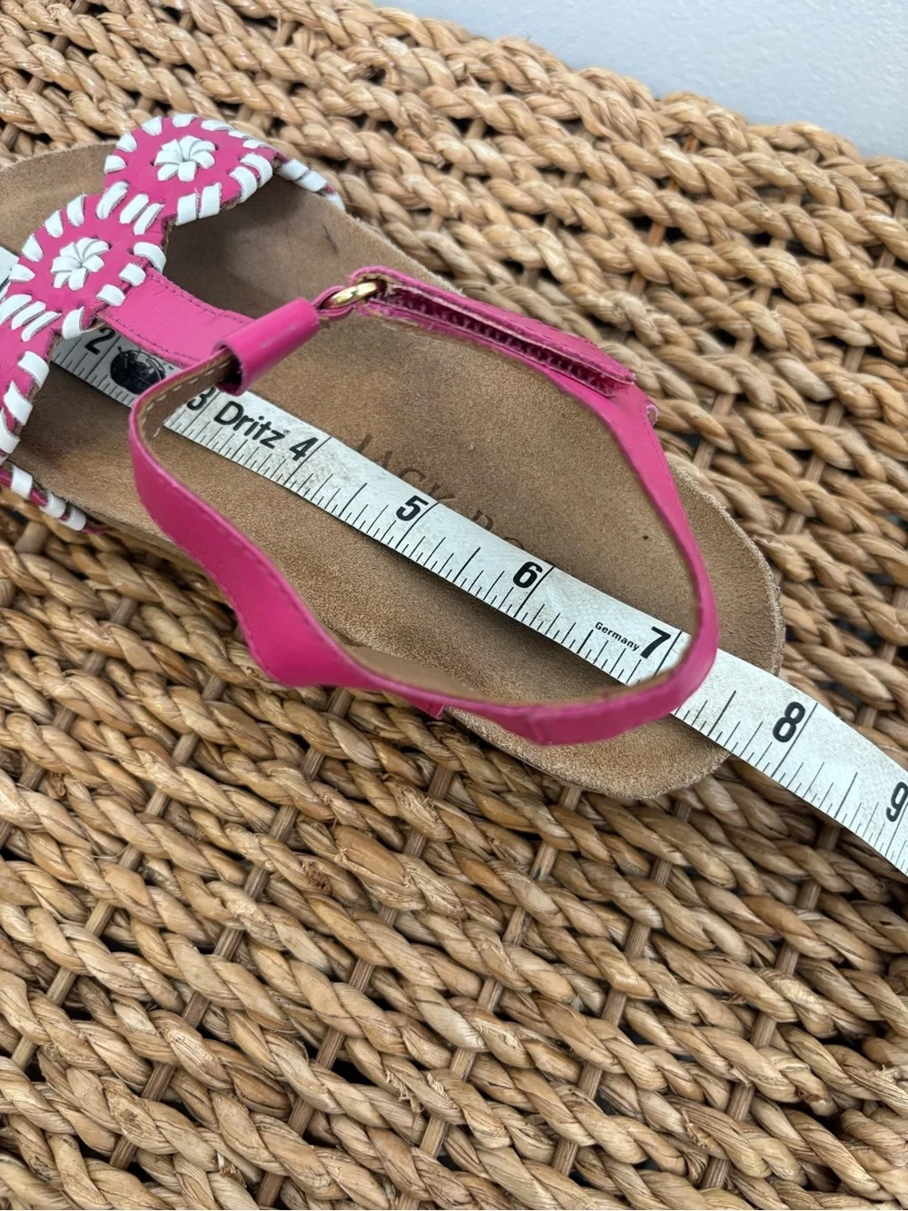 Jack Rogers Girls Sz 11 Lauren Playground Sandal Pink/White